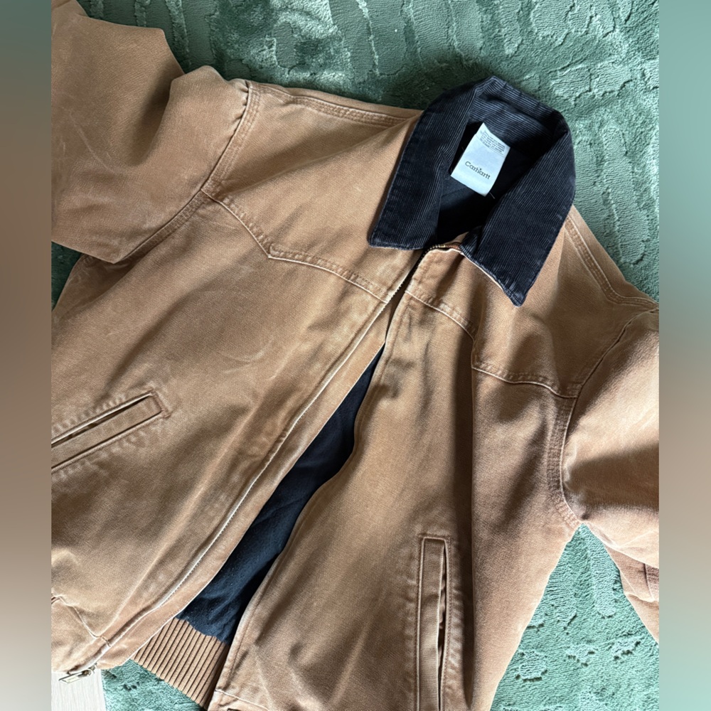 Vintage Carhartt J14 BRN Santa Fe Duck Jacket Brown Quilted Lined Size M Regular